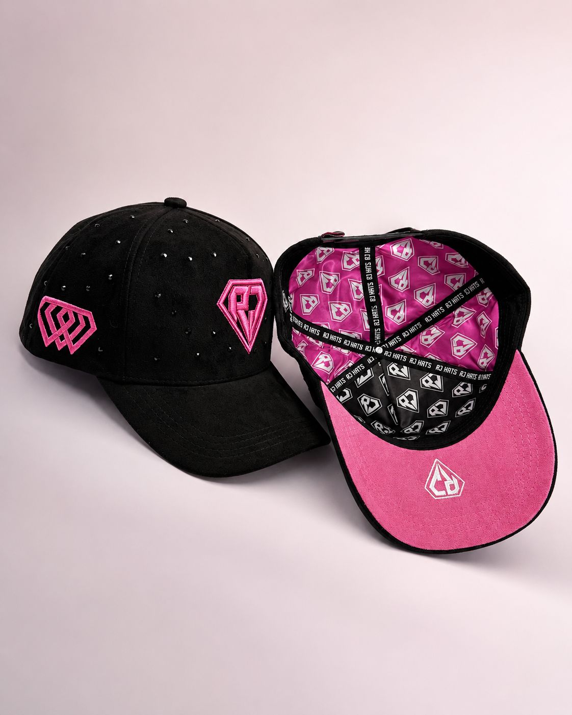 RJ Hats Snapback LEGACY – Edición Negra & Morado con Perlas